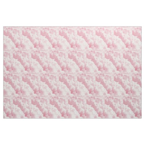 Pink Puffy clouds Fabric