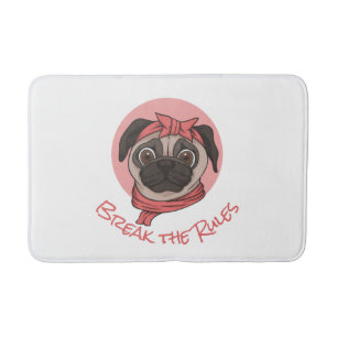 Pink Pug Break the Rules Bath Mat