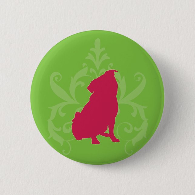 Pink Pug Button (Front)