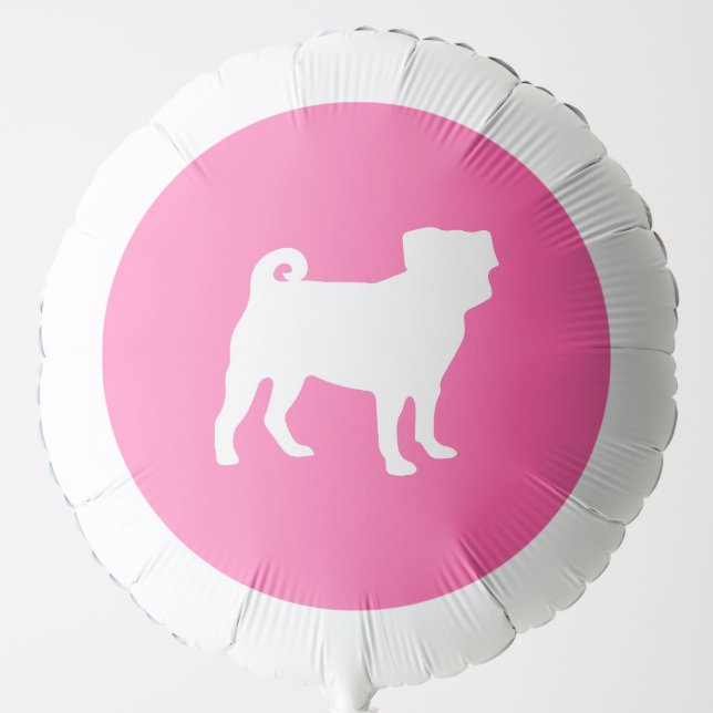 Pink Pug Dog Theme Party Celebration Balloon (Front)