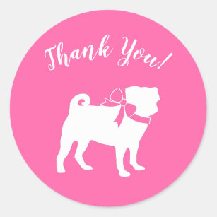 Pink Pug Dog Theme Party Celebration Classic Round Sticker