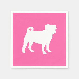 Pink Pug Dog Theme Party Celebration Napkins