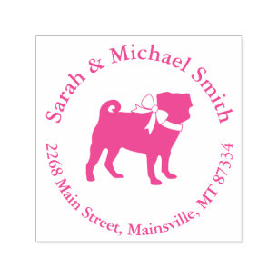 Pink Pug Dog Theme Party Celebration Self-inking Stamp