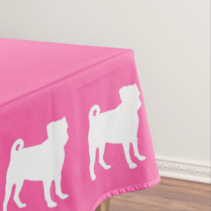 Pink Pug Dog Theme Party Celebration Tablecloth