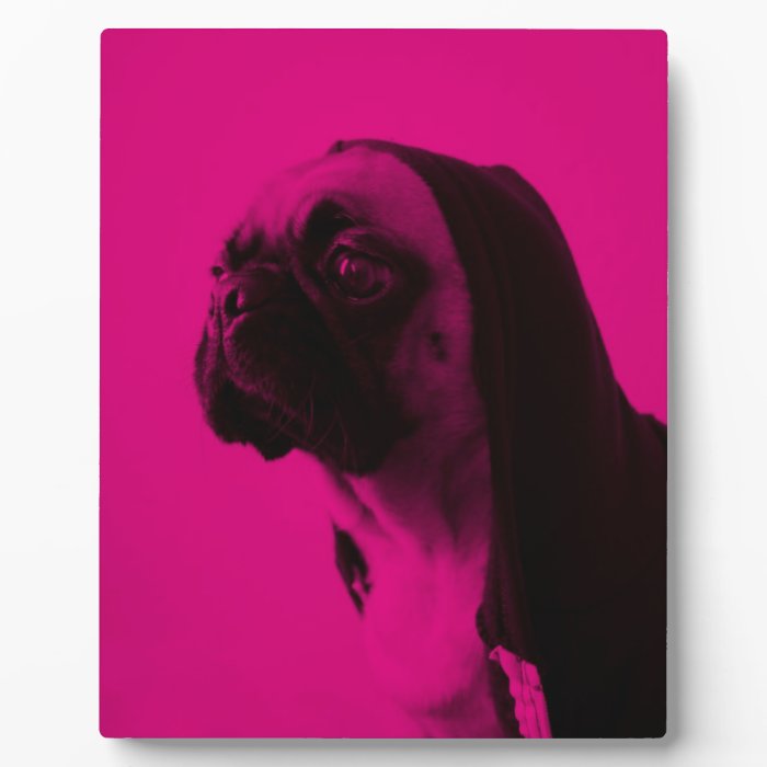 Pink Pug Photo Plaque