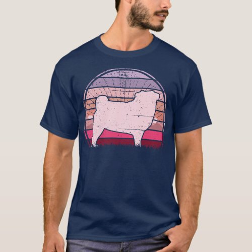 Pink Pug Sunset T_Shirt