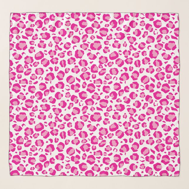 Pink puma print on custom background  scarf (Front)