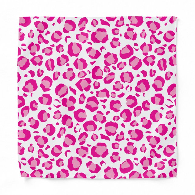 Pink puma print on customizable background  bandana (Front)