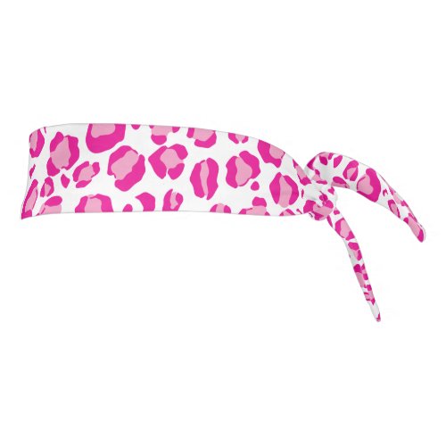 Pink puma print on customizable background tie headband