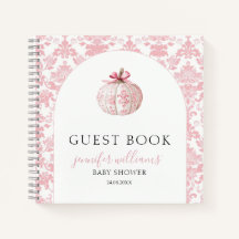 Pink Pumkin Baby Shower Guest Book Gift Notebook