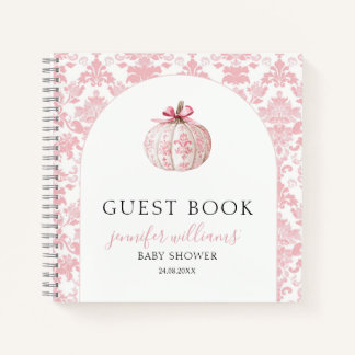 Pink Pumkin Baby Shower Guest Book Gift Notebook