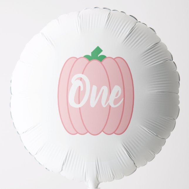 Pink Pumpkin 1st Birthday Balloon (Front)