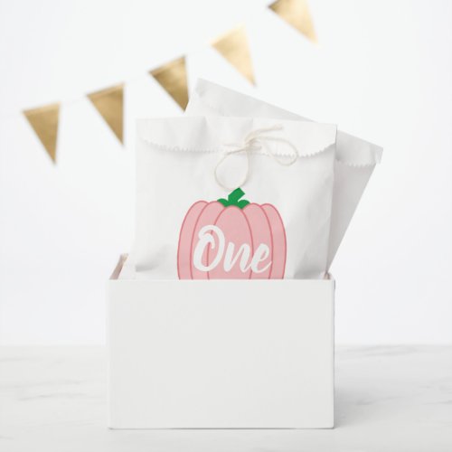 Pink Pumpkin 1st Birthday Favor Bag