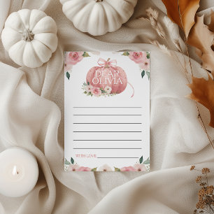Pink Pumpkin 1st Birthday Time Capsule Card