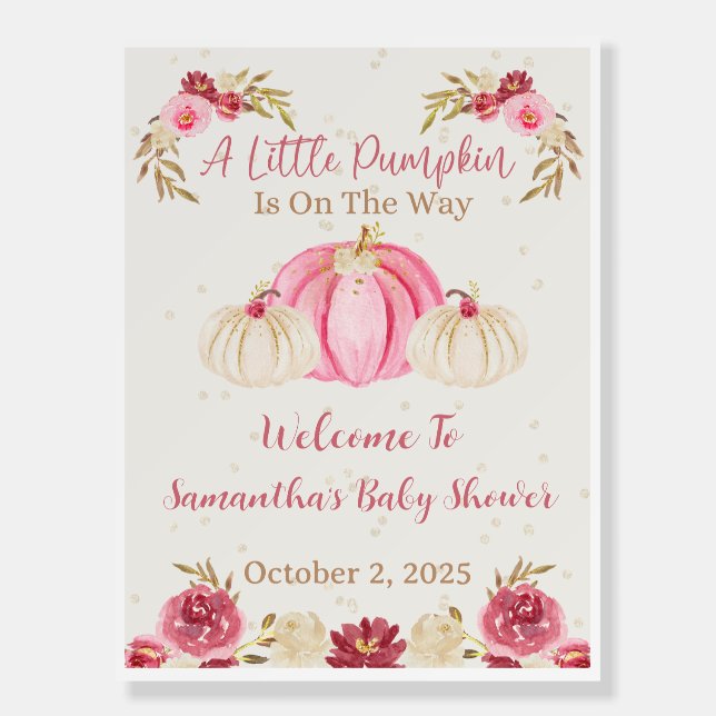 Pink Pumpkin and burgundy Floral Foam Boards (Front)