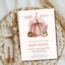 Pink Pumpkin Baby Girl Fall Sip And See Meet Greet