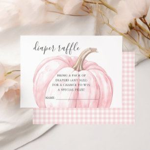 Pink Pumpkin Baby Girl Shower Diaper Raffle Cards