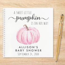 Pink Pumpkin Baby Girl Shower Guest Book