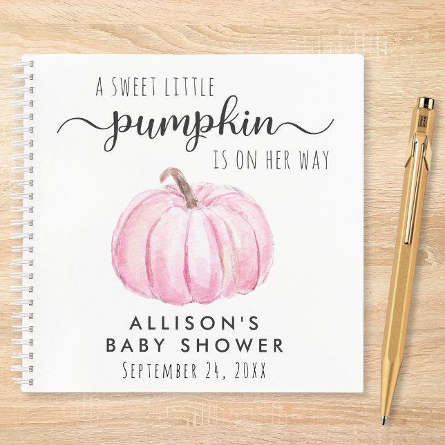 Pink Pumpkin Baby Girl Shower Guest Book (Creator Uploaded)