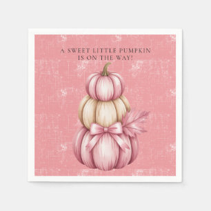 Pink Pumpkin Baby Girl Shower Napkins