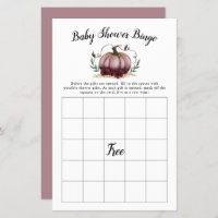 Pink Pumpkin Baby Shower Bingo Game