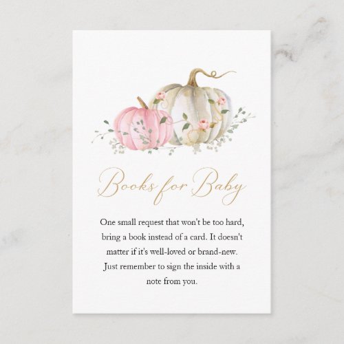 Pink Pumpkin Baby Shower Book for Baby Enclosure C