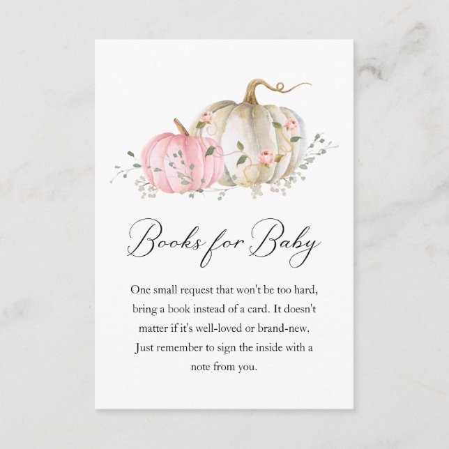 Pink Pumpkin Baby Shower Book for Baby Enclosure C (Front)
