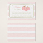 Pink Pumpkin Baby Shower Book Request Card (Front & Back)