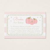 Pink Pumpkin Baby Shower Book Request Card (Front)