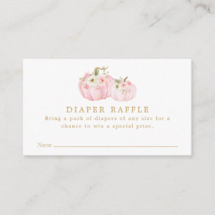 Pink Pumpkin Baby Shower Diaper Raffle Ticket Enclosure Card