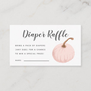 Pink Pumpkin Baby Shower Diaper Raffle Ticket Enclosure Card
