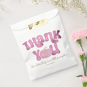 Pink Pumpkin Baby Shower Favor Bag