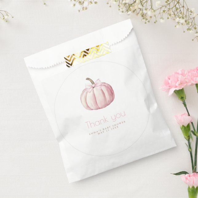 Pink Pumpkin Baby Shower Favor Bags (Sealed)