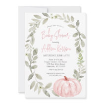 Pink Pumpkin Baby Shower Invitation