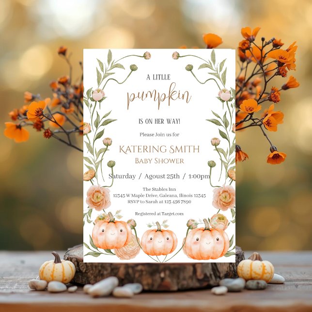 Pink Pumpkin Baby Shower Invitation (Creator Uploaded)