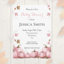 Pink Pumpkin Baby Shower Invitation