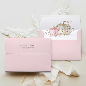 Pink Pumpkin Baby Shower Invitation Envelopes