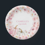 Pink Pumpkin Baby Shower Paper Plates<br><div class="desc">Serve up something sweet with these pink pumpkin baby shower plates,  adorned with soft florals and fall-inspired charm. A lovely addition to your girl baby shower tablescape. Explore the full matching collection for coordinating items.</div>