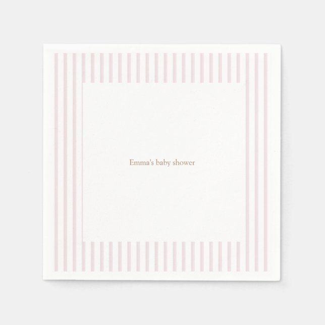 Pink Pumpkin Baby Shower Party Napkins (Front)