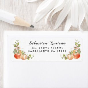 Pink Pumpkin Baby Shower Return Address Label