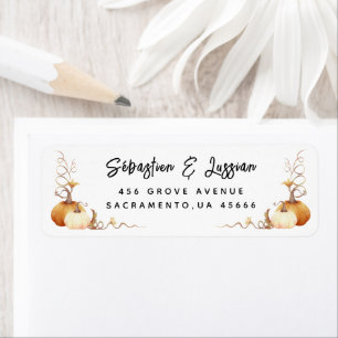 Pink Pumpkin Baby Shower Return Address Label