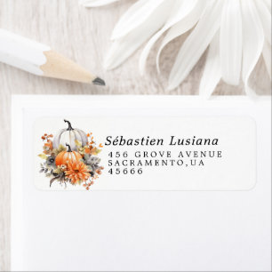 Pink Pumpkin Baby Shower Return Address Label