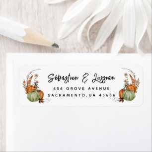 Pink Pumpkin Baby Shower Return Address Label