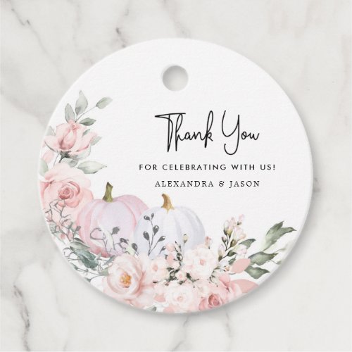 Pink Pumpkin Baby Shower Thank You Favor Tags