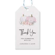 Pink Pumpkin Baby Shower Thank You Gift Tags