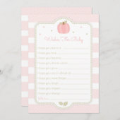 Pink Pumpkin Baby Shower Wishes for Baby Invitation (Front/Back)