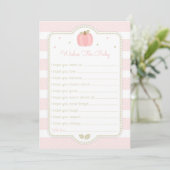 Pink Pumpkin Baby Shower Wishes for Baby Invitation (Standing Front)