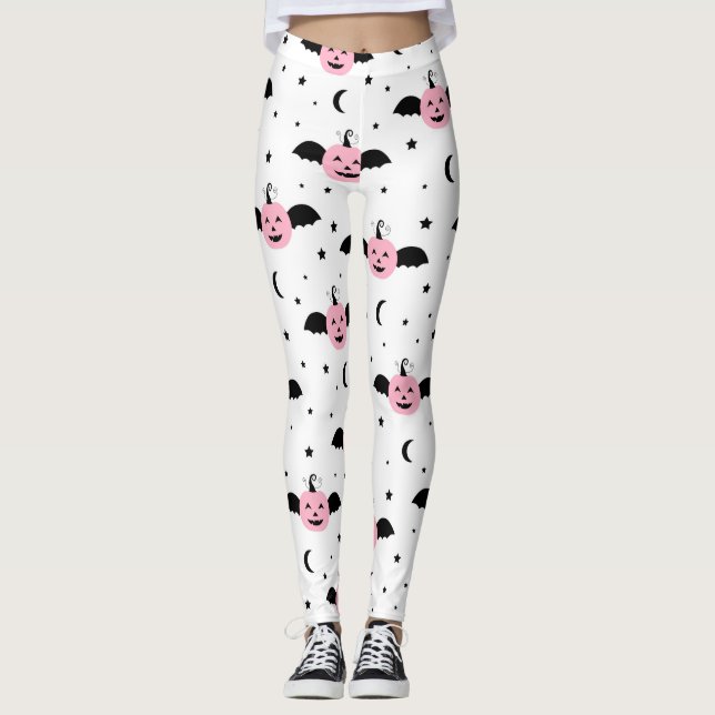 PINK PUMPKIN BATS LEGGINGS (Front)