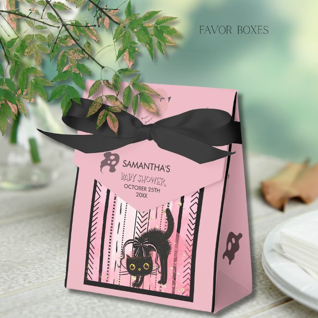 Pink Pumpkin & Black Cat Halloween Treat Box (Pink Pumpkin & Black Cat Halloween Treat Box)