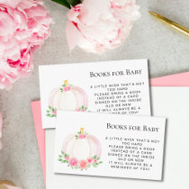 Pink Pumpkin Book Request Baby Shower Enclosure Card